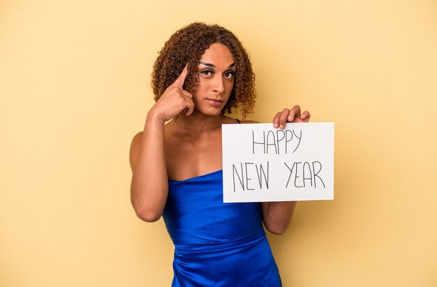 Joven Mujer Transexual Latina Celebrando El A O Nuevo Aislado Sobre