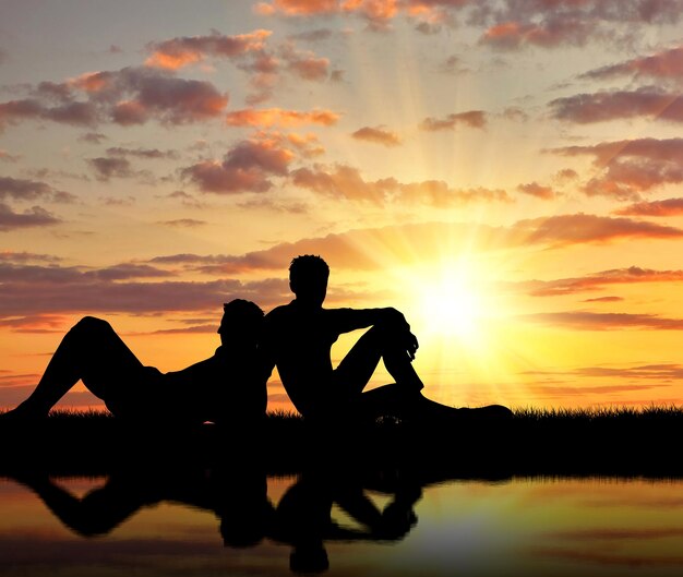 Premium Photo Concept Of Gay People Silhouette Of Two Gay