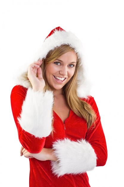 Premium Photo Festive Blonde Smiling At Camera