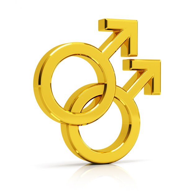 Premium Photo Gay Symbol D Render Golden Gay Symbol Isolated On