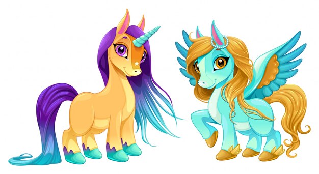Baby Unicorn And Pegasus With Cute Eyes Vector PremiumSexiezPix Web Porn