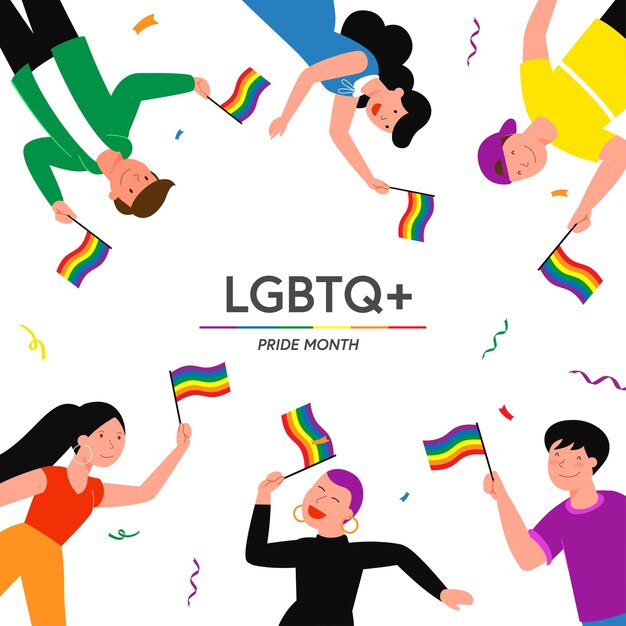 Free Vector Cartoon Flat Lesbian Gay Bisexual Transgender Queer