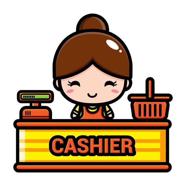 Premium Vector Cute Cashier Character Illustration Hot Sex Picture