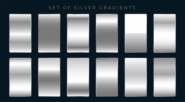 Set of silver or platinum gradients Free Vector