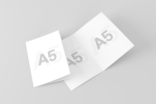 Download A5 / A5 Bifold Brochure Mockup | plik PSD Premium