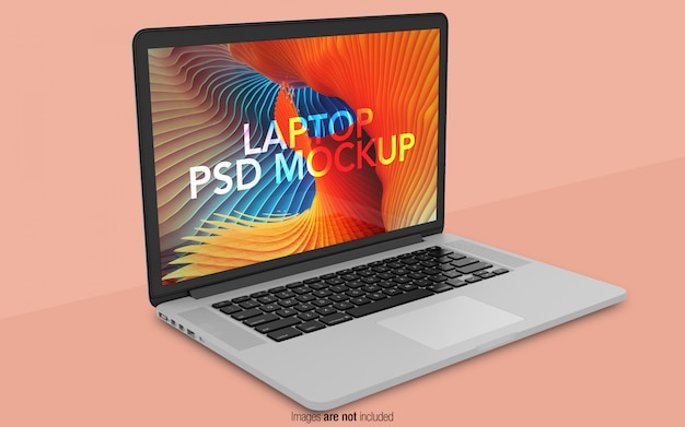 Macbook pro psd makieta widok perspektywiczny Premium Psd
