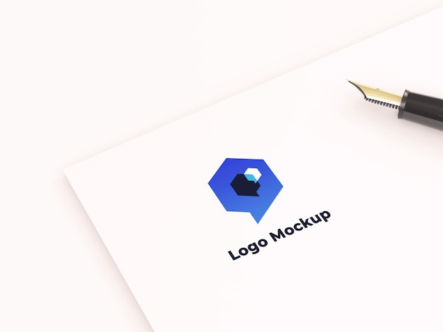 Makieta logo papieru Premium Psd