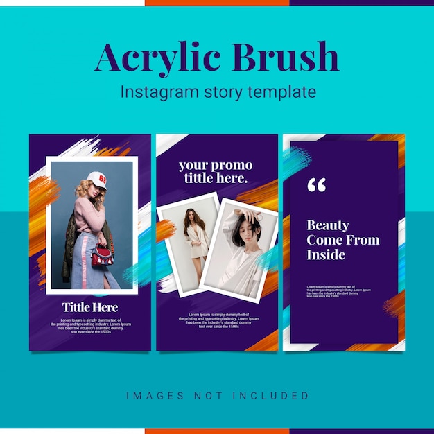 Szablon historii instagram akrylowe instastory Premium Psd