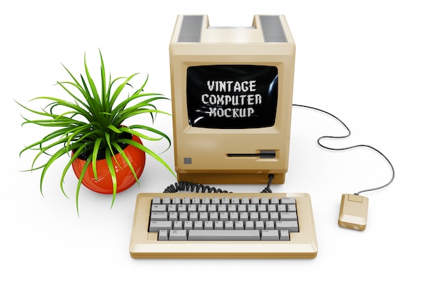 Download Vintage Computer Mock-up Isolated | Darmowy plik PSD