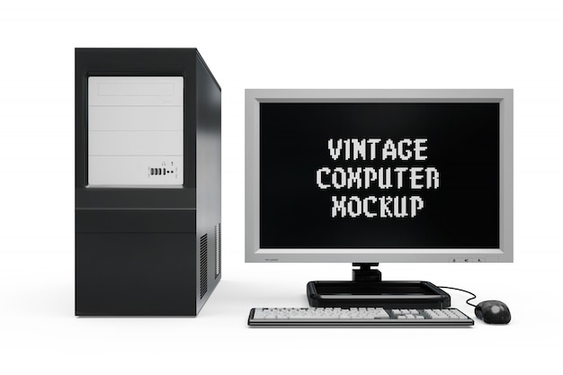 Vintage computer mock-up isolated Darmowe Psd