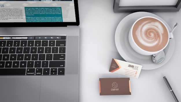Workspace makieta z komputerem Darmowe Psd