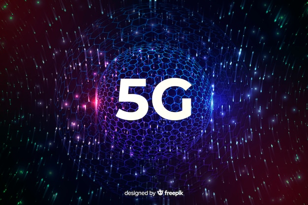 5g połączenie z internetem koncepcji tło z disco globe Darmowych Wektorów