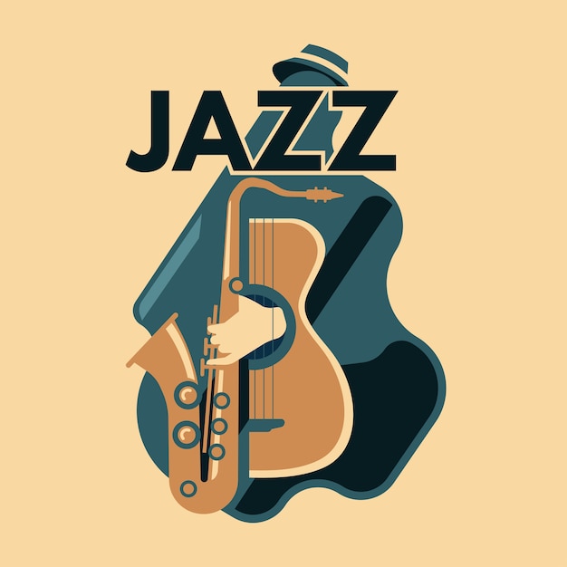 Abstract Jazz Art And Music Instrument | Premium Wektor