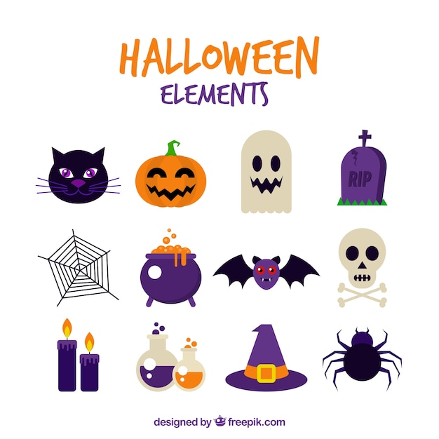 Asortyment obchody halloween Darmowych Wektorów