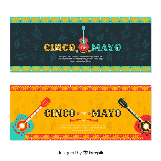 Banery cinco de mayo Darmowych Wektorów