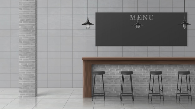 Bar lub pub minimalistyczny design wnętrze wektor Darmowych Wektorów