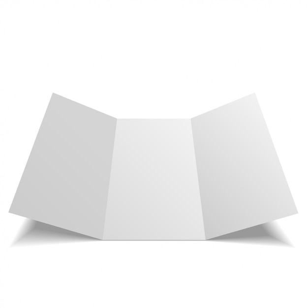 Blank mock up trifold paper leaflet, flyer, broadsheet Premium Wektorów