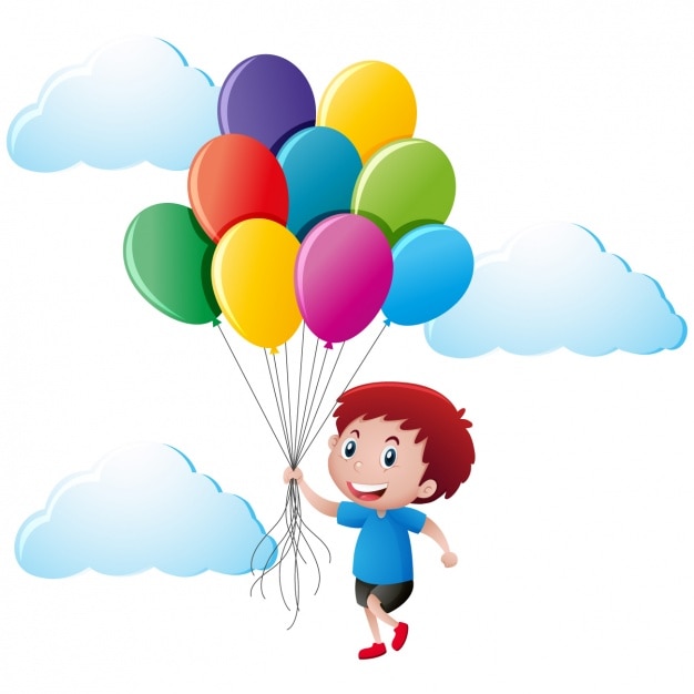 Chłopiec Z Balonami Projektowania | Darmowy Wektor