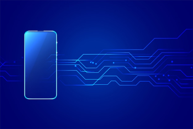 Cyfrowego smartphone technologii mobilny tło z obwodu diagramem Darmowych Wektorów