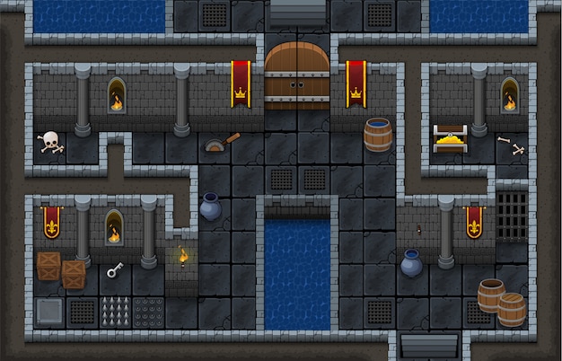 Dungeon Game Tileset Premium Wektorów