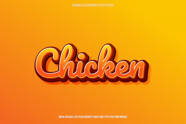 Efekt Tekstowy O Tematyce Fried Chicken Dla Twórcy Logo Premium Wektorów