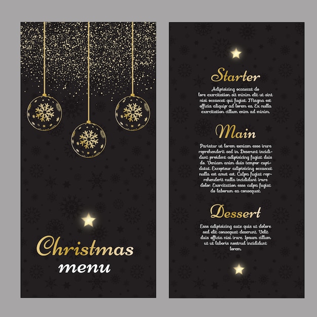 Elegancki wygląd świątecznego menu Darmowych Wektorów