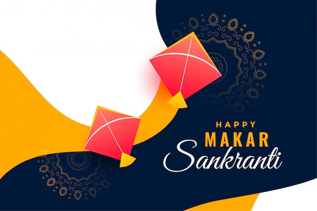 Festiwal tło dla makar sankranti z latającymi latawcami Darmowych Wektorów