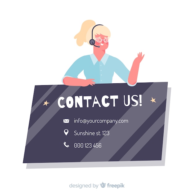 Flat call center skontaktuj się z nami koncepcja Darmowych Wektorów