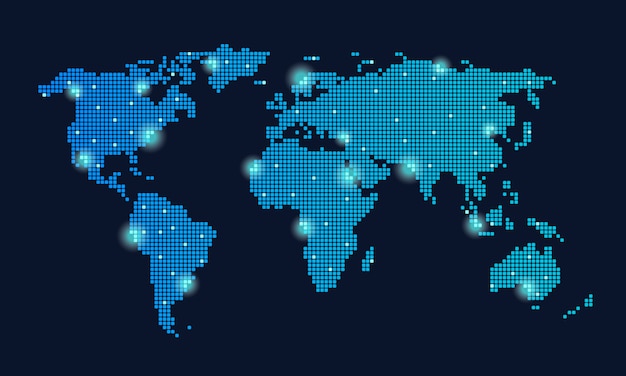 Globalna sieć technologiczna Darmowych Wektorów
