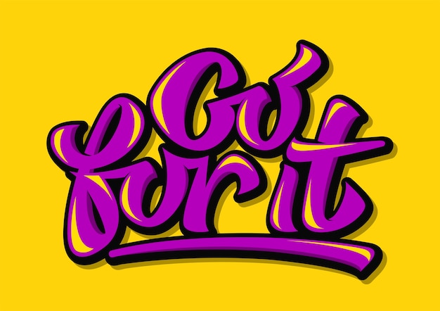 Go for it design inspirujący cytat typografii Darmowych Wektorów