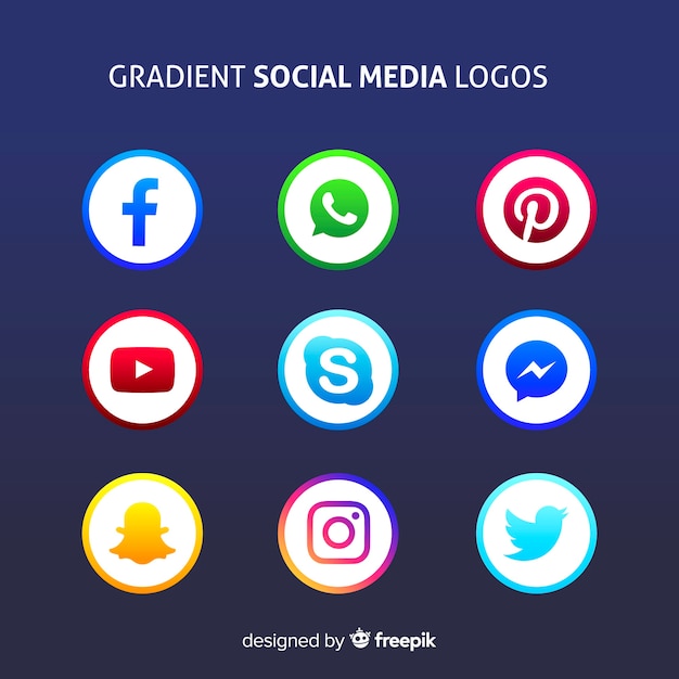 Gradientowe logo mediów społecznościowych Darmowych Wektorów