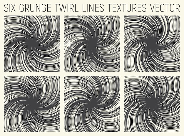 Grunge Twirl Linii Tekstur Wektoru Set Premium Wektorów