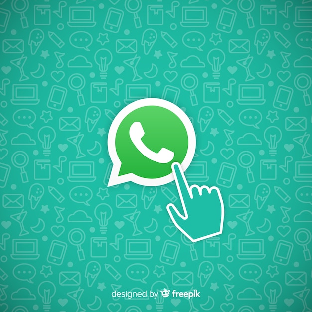 Ikona whatsapp ręką Darmowych Wektorów