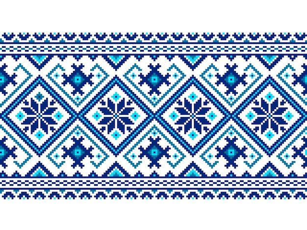 Ilustracji wektorowych ukraiński ludowy wzór bezszwowych ozdoba. ornament etniczny. element granicy. tradycyjny ukraiński, białoruski wzór haftu ludowego - vyshyvanka Darmowych Wektorów