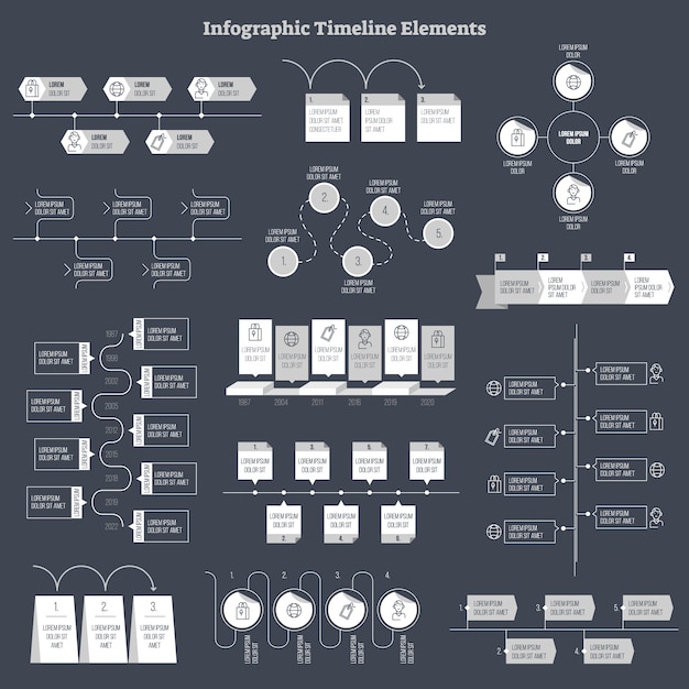 Infographic płascy wektorowi projektów elementy inkasowi Premium Wektorów