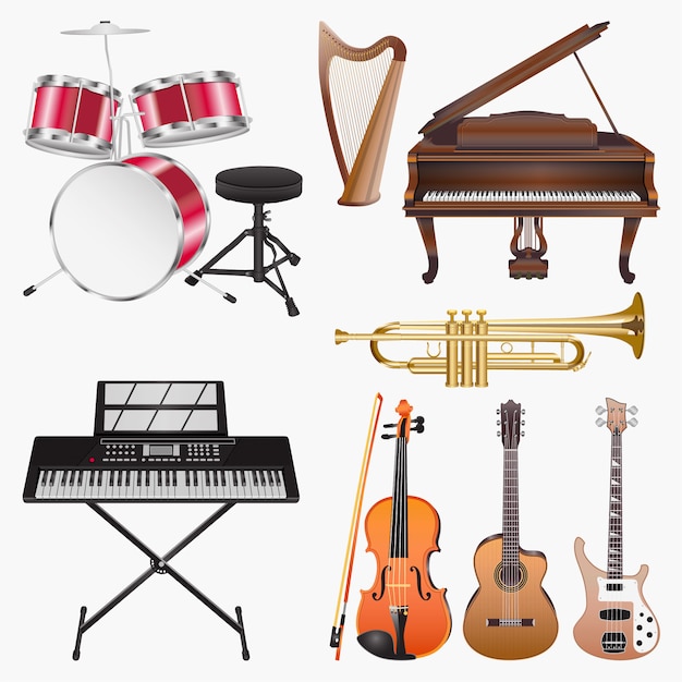 instrumenty-muzyczne-premium-wektor