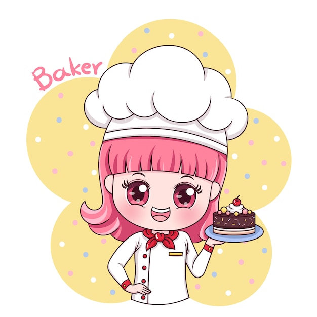 Kobieta Baker Premium Wektorów