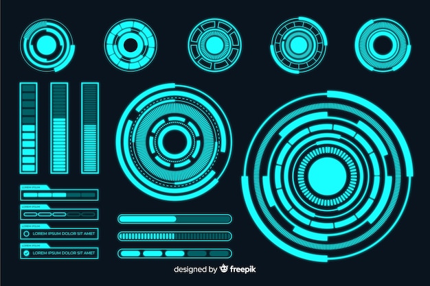 Kolekcja elementów infographic futurystyczny hologram Darmowych Wektorów