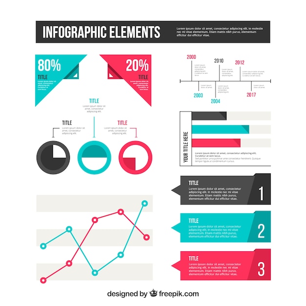 Kolekcja elementów infographic Darmowych Wektorów