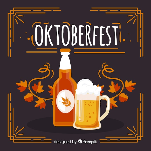 Koncepcja oktoberfest z ręcznie rysowane tła Darmowych Wektorów