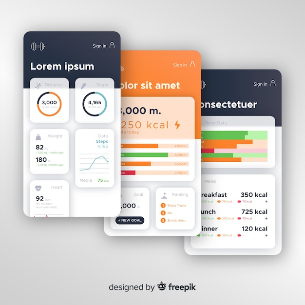 Koncepcje dla aplikacji mobilnej Darmowych Wektorów