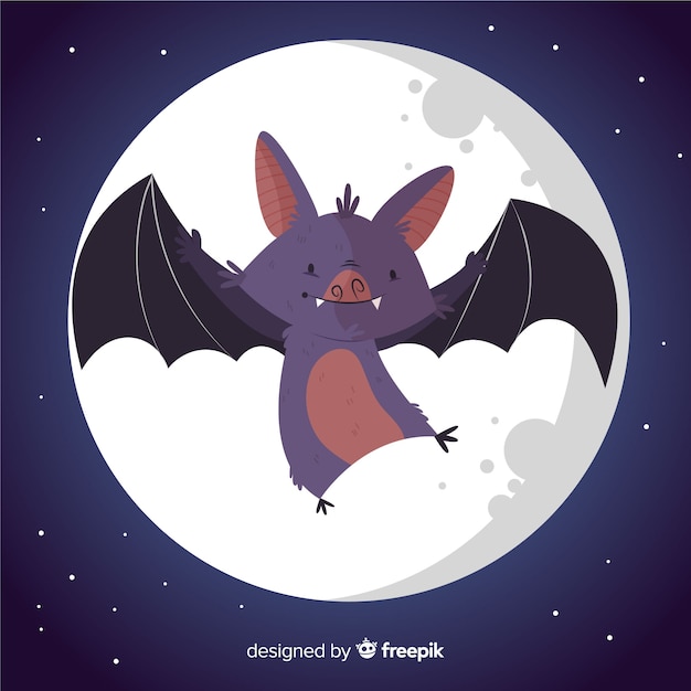 Ładny ręcznie rysowane nietoperz halloween Darmowych Wektorów