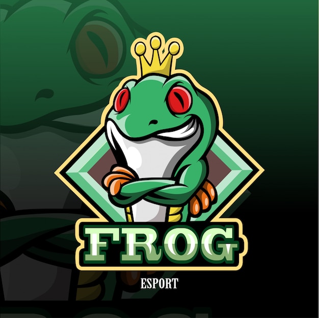 Logo esport maskotka żaba. Premium Wektorów