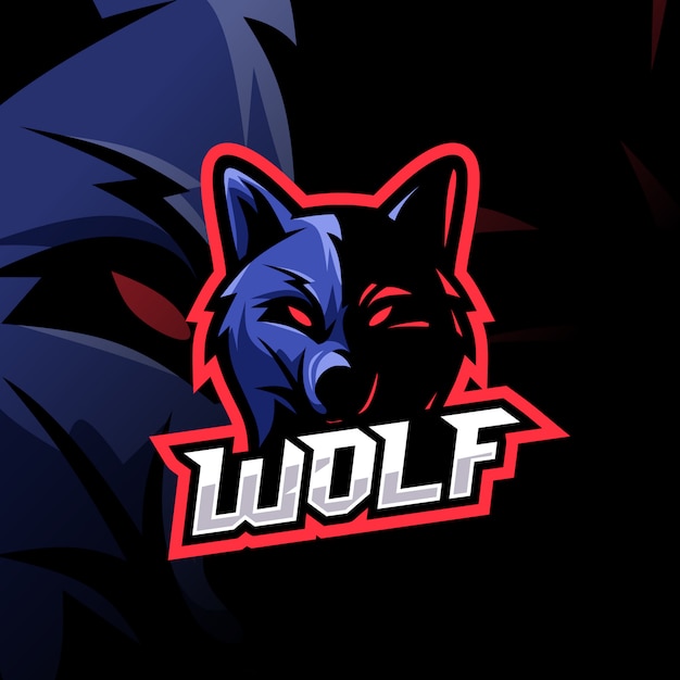 Logo Wolf Esport Niesamowite Premium Wektor