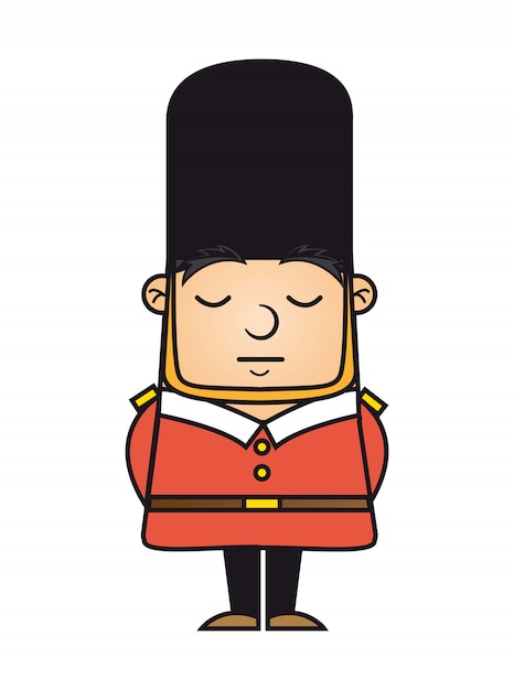London guard izolowanych ponad białym tle ilustracji wektorowych Premium Wektorów