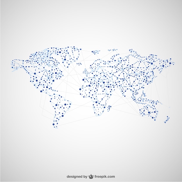 Mapa świata globalne projektowanie sieci Darmowych Wektorów