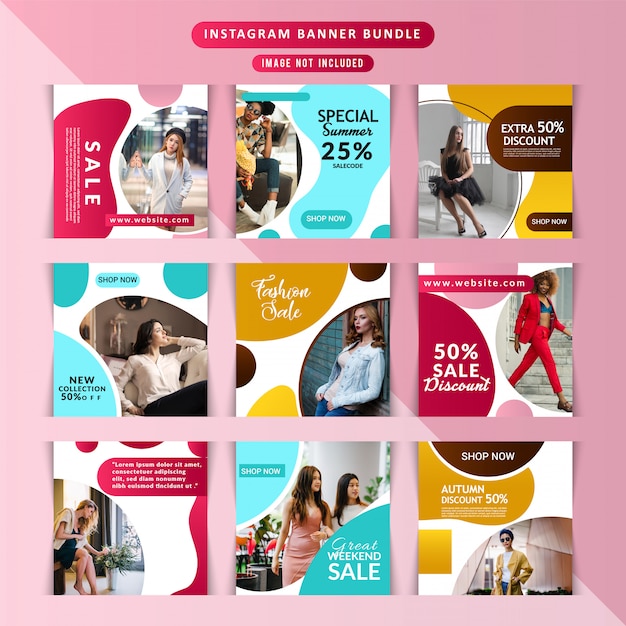 Marketingowe okładki biznesowe na instagramie Premium Wektorów