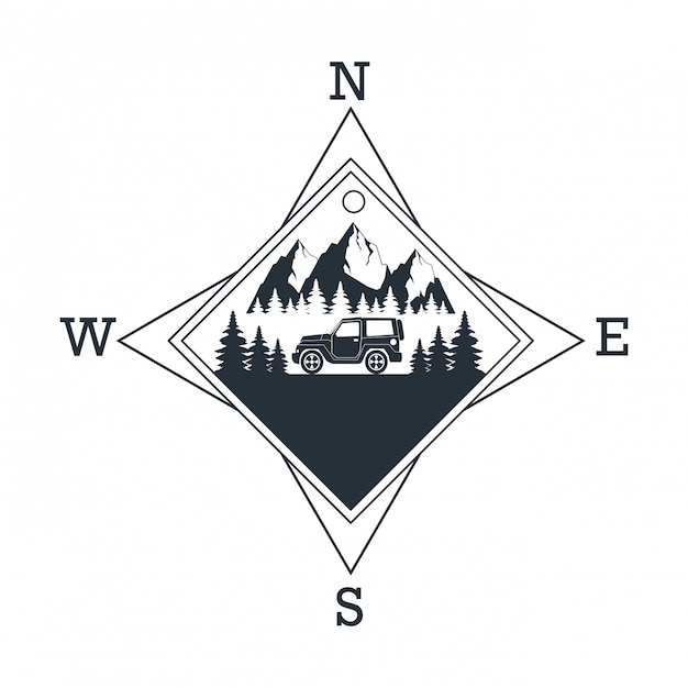 Moutain dventure logo Premium Wektorów