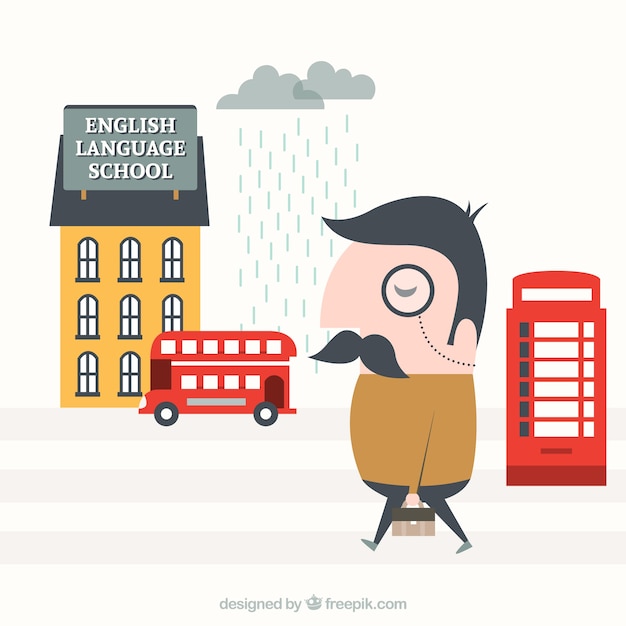 Nauka Języka Angielskiego Ilustracji | Darmowy Wektor