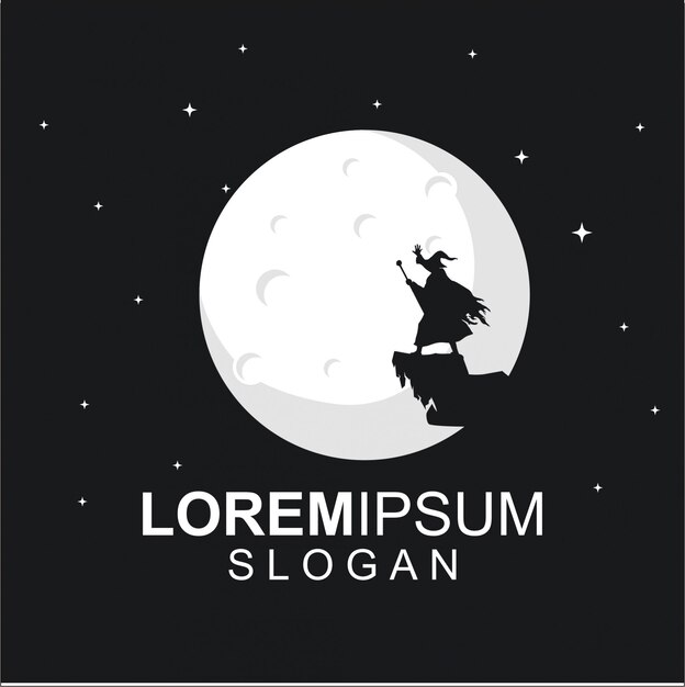 Nocne logo wiedźmin Premium Wektorów